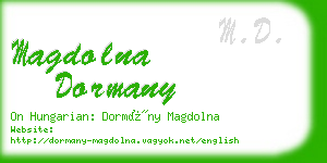 magdolna dormany business card